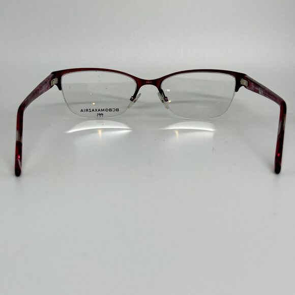 BCBG Maxazria Cat Eye Half Rim Frame Eyeglasses Kana Wine 53 17 135 H13633 - Picture 3 of 7